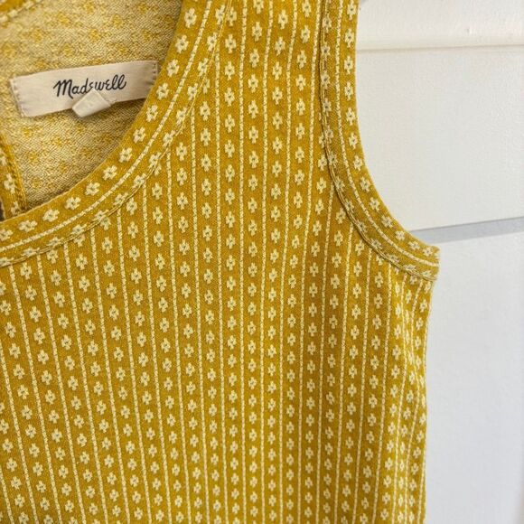 Madewell Women's Floral Jacquard Tie Back Tank Top Mystic Yellow Medium AN452 - Picture 5 of 10